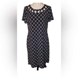 41 Hawthorn Edith Short Sleeve Lattice Detail Knit Dress 2X
